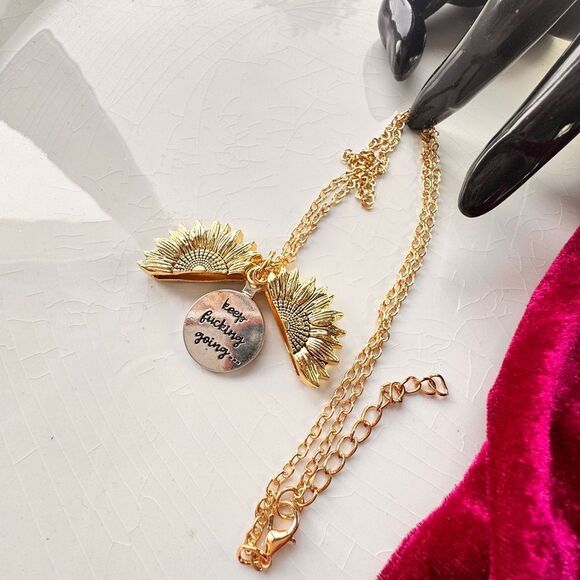 New! Free People Lettering Necklace - Picture 2 of 12